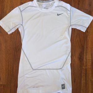 White nike dri-fit compression shirt